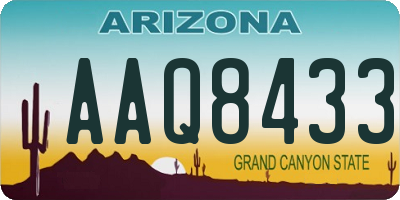 AZ license plate AAQ8433