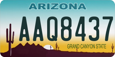 AZ license plate AAQ8437
