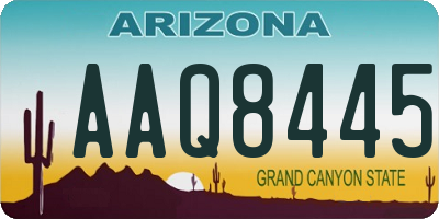 AZ license plate AAQ8445