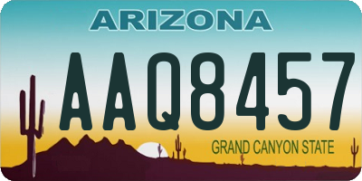 AZ license plate AAQ8457