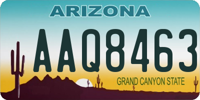 AZ license plate AAQ8463