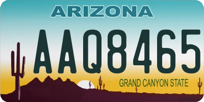 AZ license plate AAQ8465