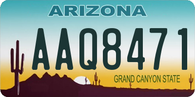 AZ license plate AAQ8471