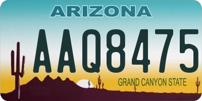 AZ license plate AAQ8475