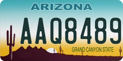 AZ license plate AAQ8489