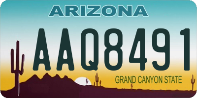 AZ license plate AAQ8491