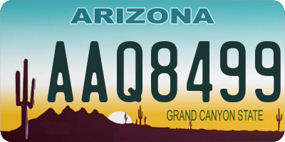 AZ license plate AAQ8499