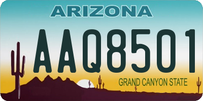 AZ license plate AAQ8501