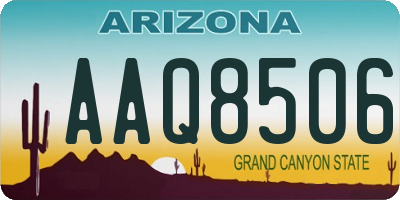 AZ license plate AAQ8506