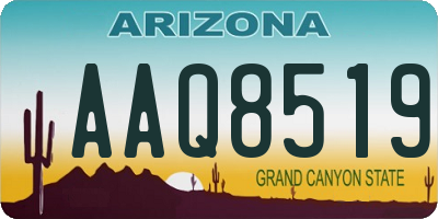 AZ license plate AAQ8519