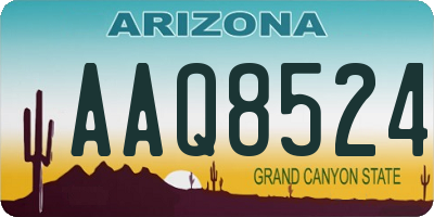 AZ license plate AAQ8524