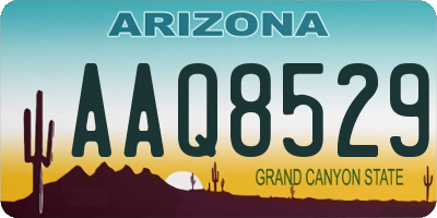 AZ license plate AAQ8529