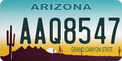 AZ license plate AAQ8547