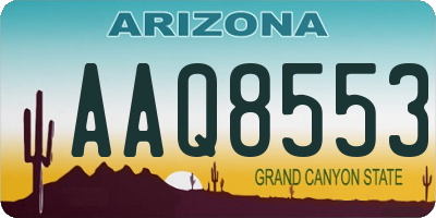 AZ license plate AAQ8553