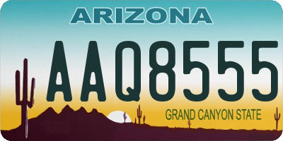 AZ license plate AAQ8555