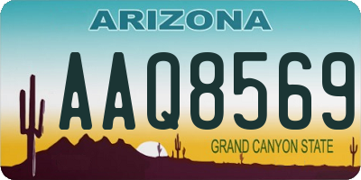 AZ license plate AAQ8569