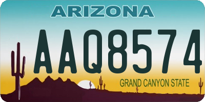 AZ license plate AAQ8574