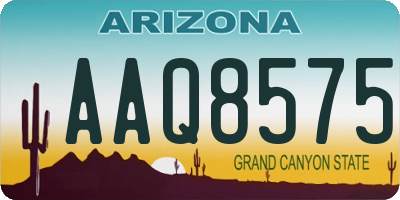 AZ license plate AAQ8575