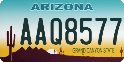 AZ license plate AAQ8577