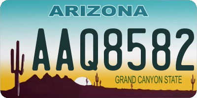 AZ license plate AAQ8582