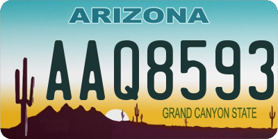 AZ license plate AAQ8593