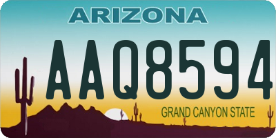 AZ license plate AAQ8594