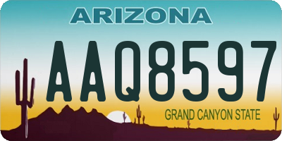 AZ license plate AAQ8597