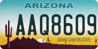 AZ license plate AAQ8609