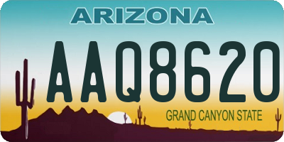 AZ license plate AAQ8620