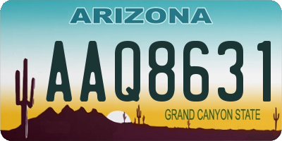 AZ license plate AAQ8631