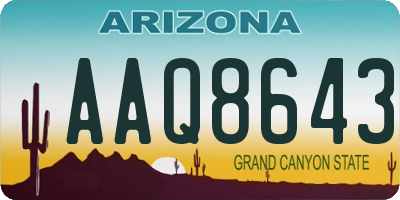 AZ license plate AAQ8643