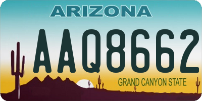 AZ license plate AAQ8662