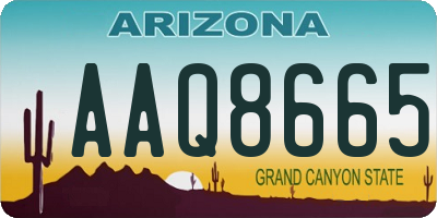 AZ license plate AAQ8665