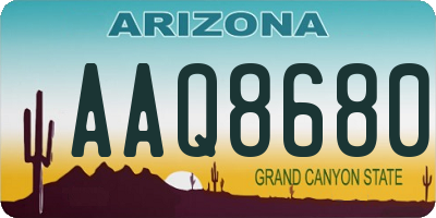 AZ license plate AAQ8680