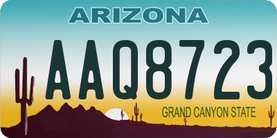 AZ license plate AAQ8723