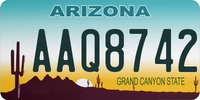 AZ license plate AAQ8742