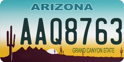 AZ license plate AAQ8763