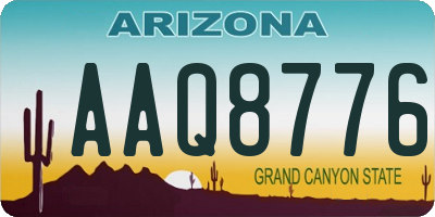 AZ license plate AAQ8776