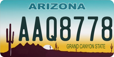 AZ license plate AAQ8778