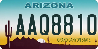 AZ license plate AAQ8810