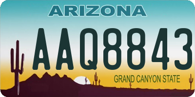 AZ license plate AAQ8843