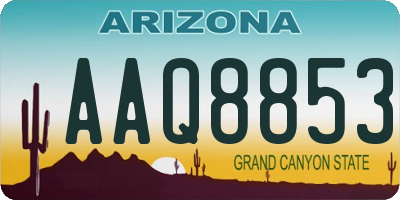 AZ license plate AAQ8853