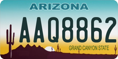 AZ license plate AAQ8862