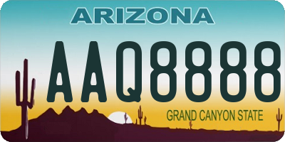 AZ license plate AAQ8888