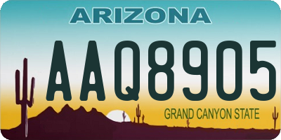 AZ license plate AAQ8905
