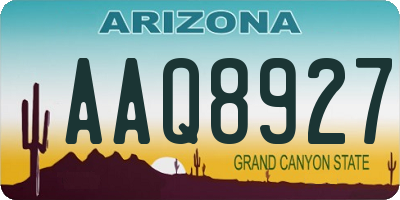 AZ license plate AAQ8927