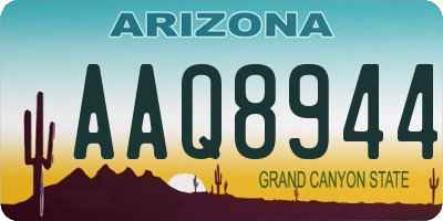 AZ license plate AAQ8944