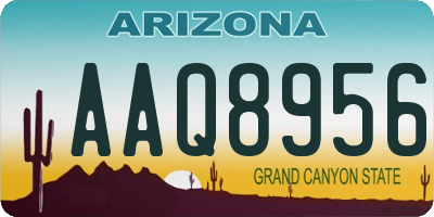 AZ license plate AAQ8956