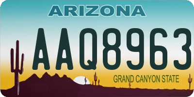 AZ license plate AAQ8963