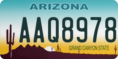 AZ license plate AAQ8978